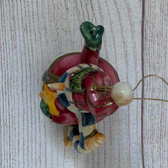 Ceramic Snowman Teapot Christmas Tree Ornament or Tabletop Decor 4" Tall - Picture 5 of 13